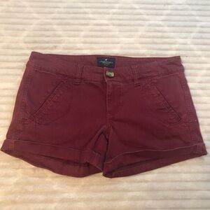 American Eagle Bugubdy Stretch Twill Chino Shorts Size 2
